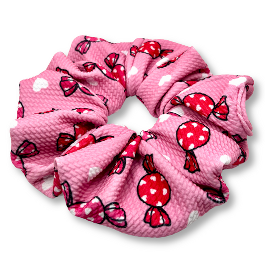 Pink Candy Valentine's Day Bullet Scrunchie