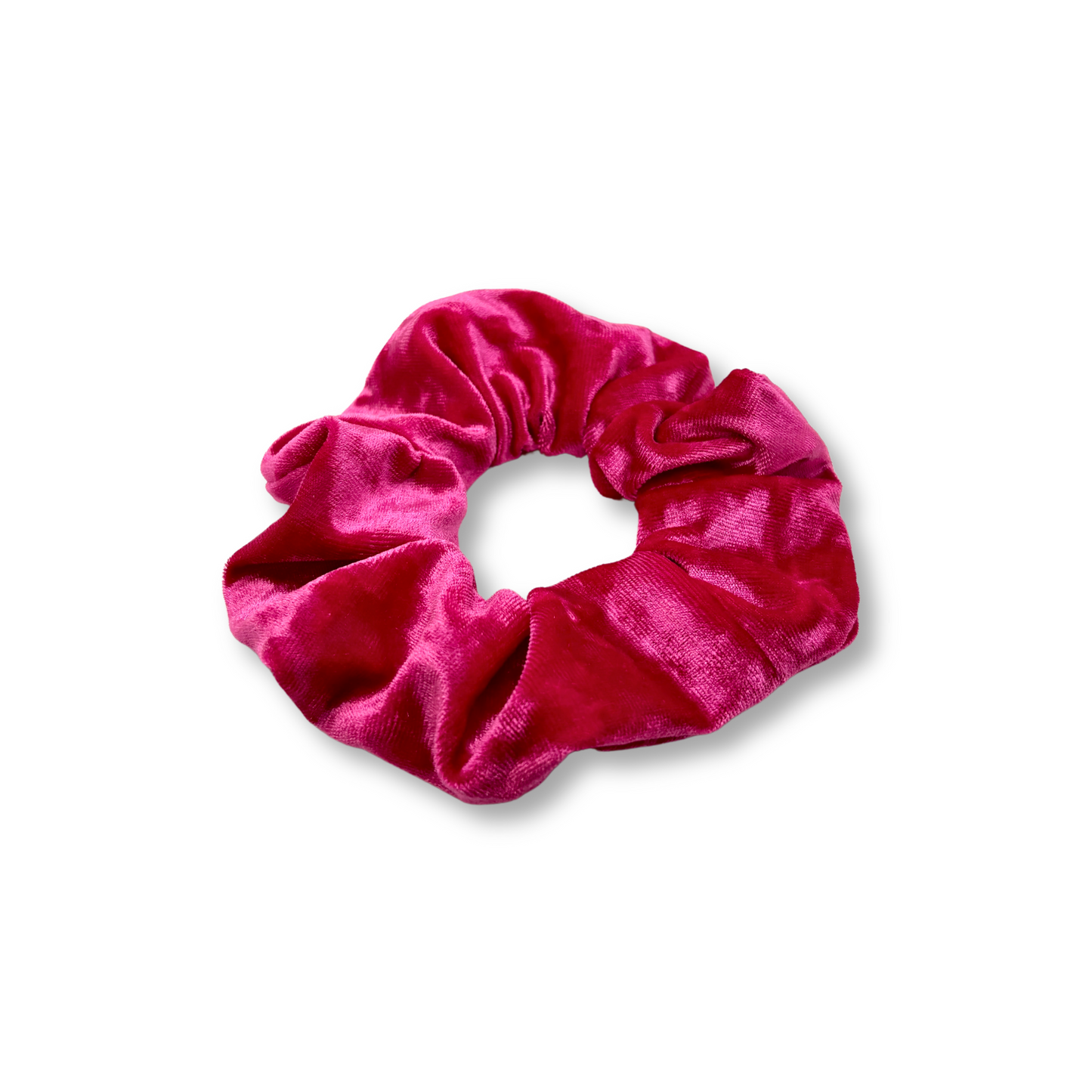 Mini Bright Pink Crushed Velvet Scrunchie