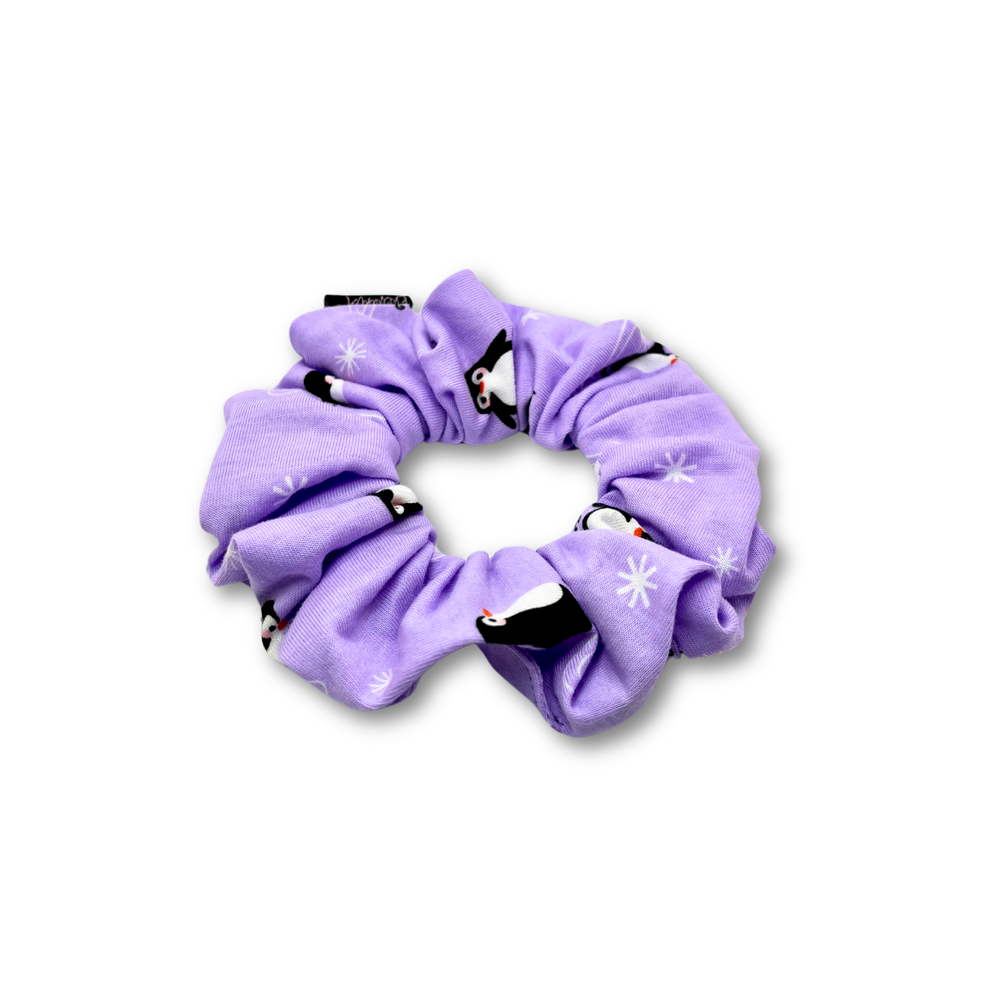 Mini Purple Penguin Christmas Scrunchie