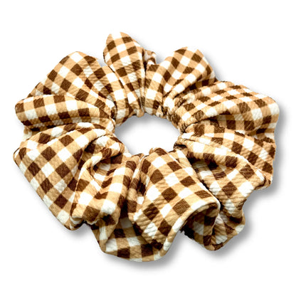 Brown Plaid Bullet Thanksgiving Scrunchie Enchanted Scrunch