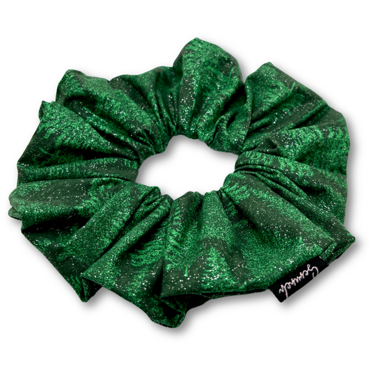 Glitter Pine Tree Christmas Scrunchie