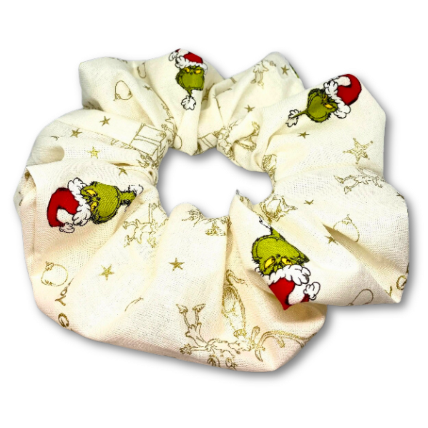 Gold Grinch Christmas Scrunchie