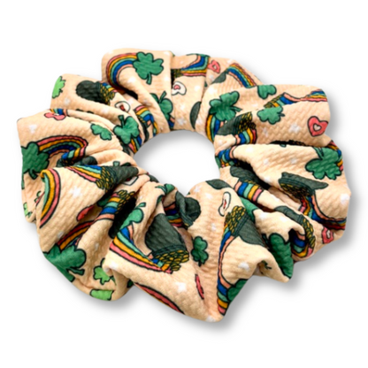 Rainbows and Gold St Patrick's Bullet Scrunchie