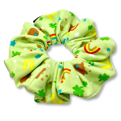 St Patrick's Day Glitter Charms Scrunchie