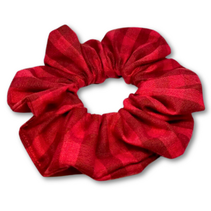 Red Plaid Christmas Scrunchie