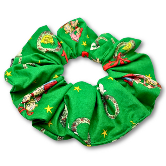 Green Grinch and Cindy Christmas Scrunchie Enchanted Scrunch