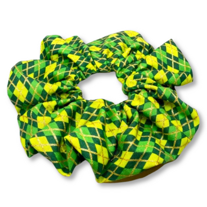 Glitter Plaid St Patrick's Scrunchie