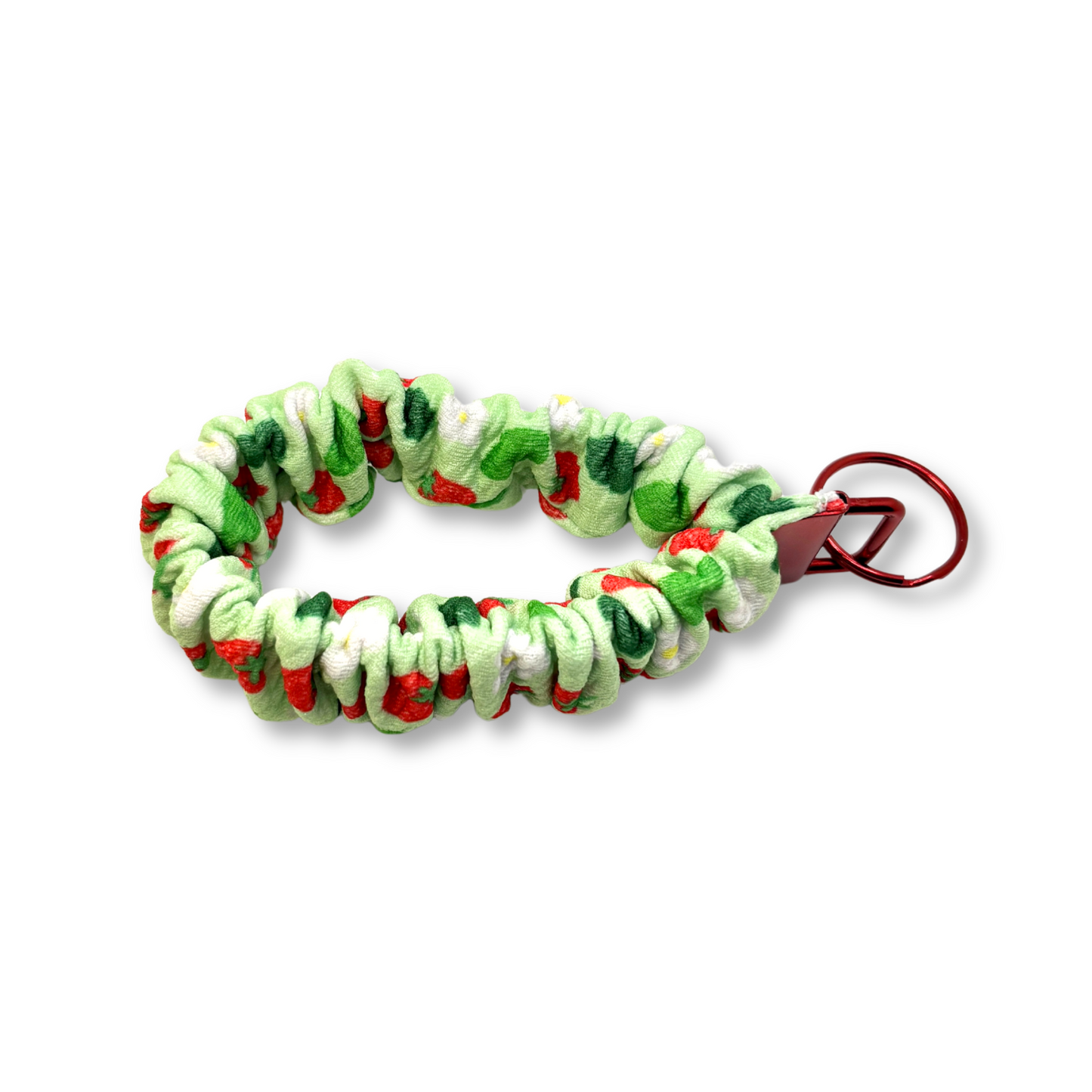 Green Strawberry Spring Scrunchie Wristlet