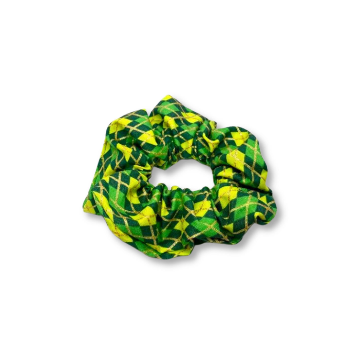 Mini Glitter Plaid St Patrick's Scrunchie