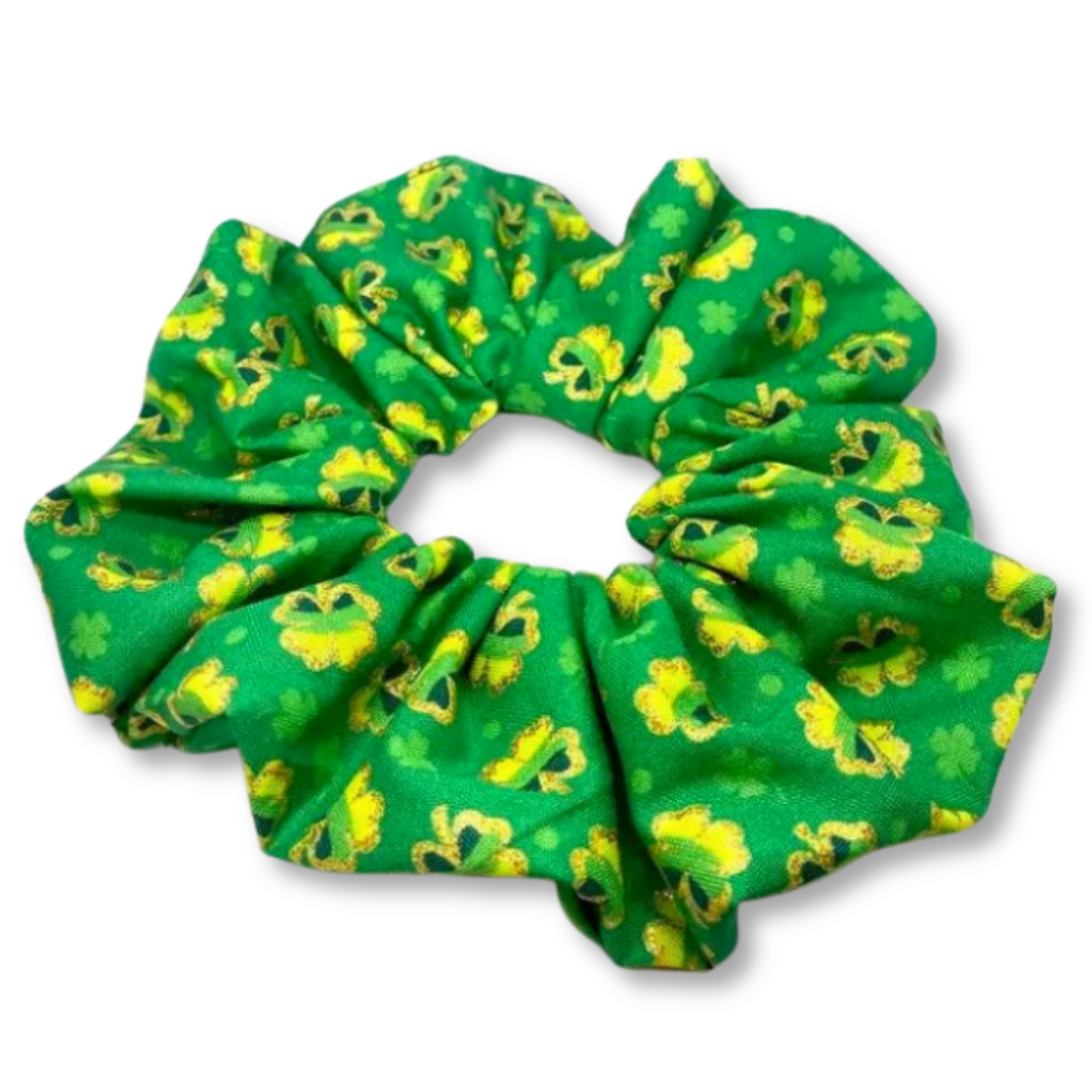 Glitter Shamrocks St Patrick's Scrunchie