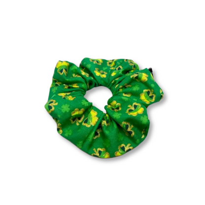 Mini Glitter Shamrocks St Patrick's Scrunchie