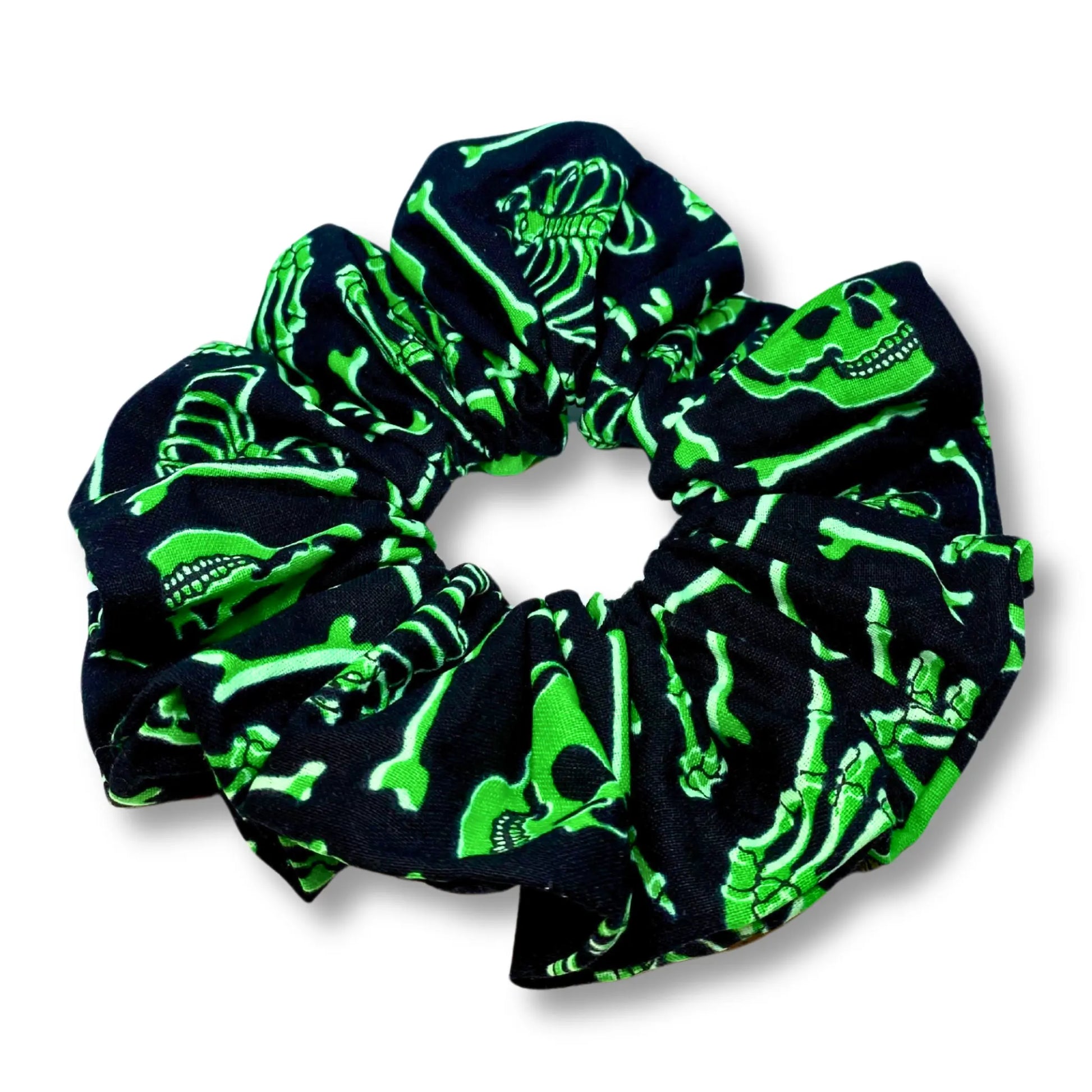 Green Skeleton Halloween Scrunchie Enchanted Scrunch