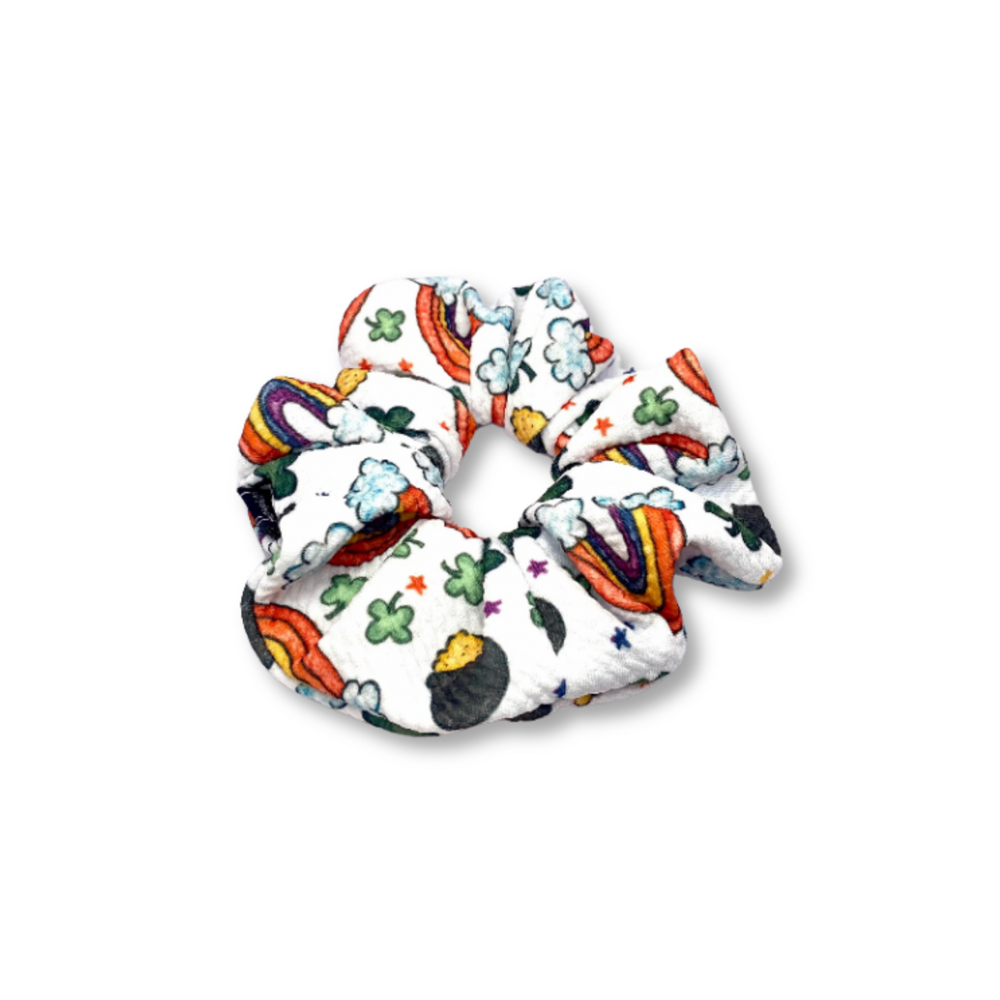 Mini Pot-of-Gold and Rainbows St Patrick's Bullet Scrunchie