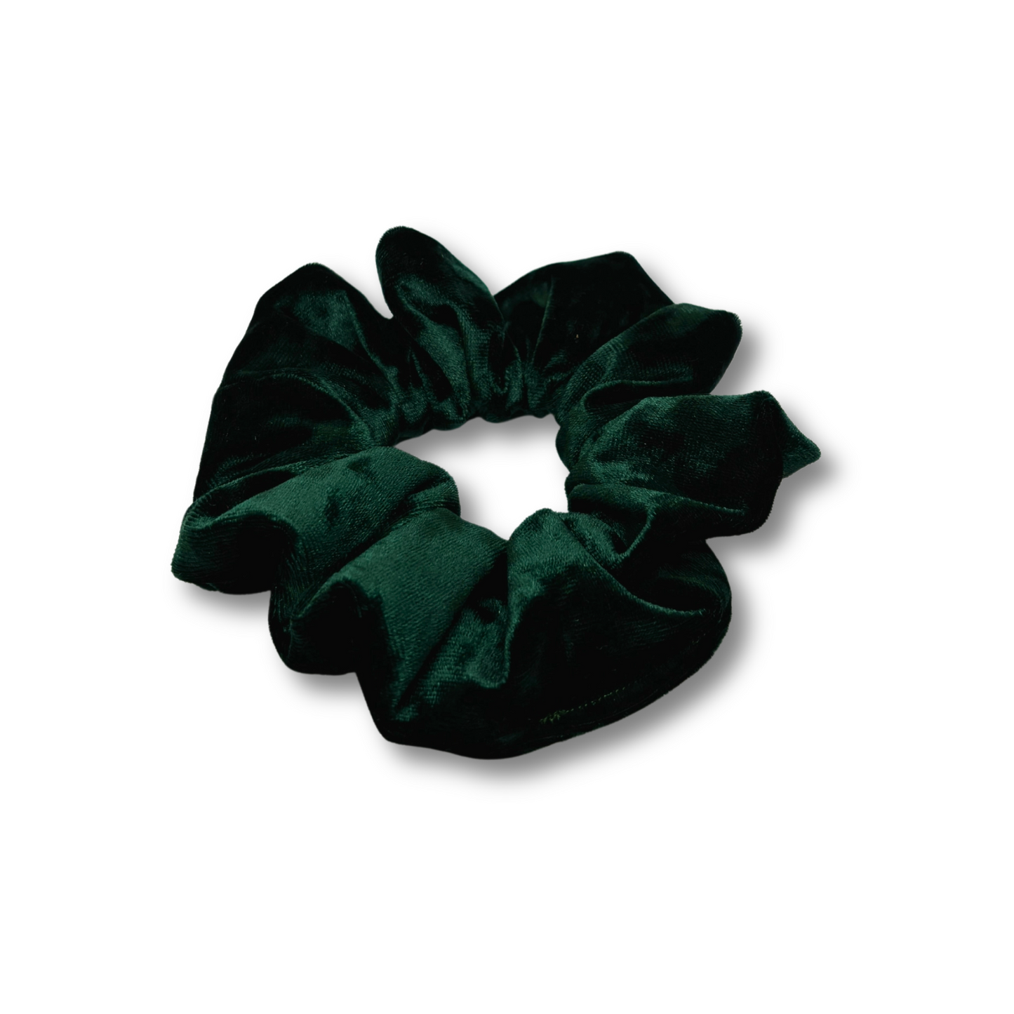 Mini Dark Green Crushed Velvet Scrunchie