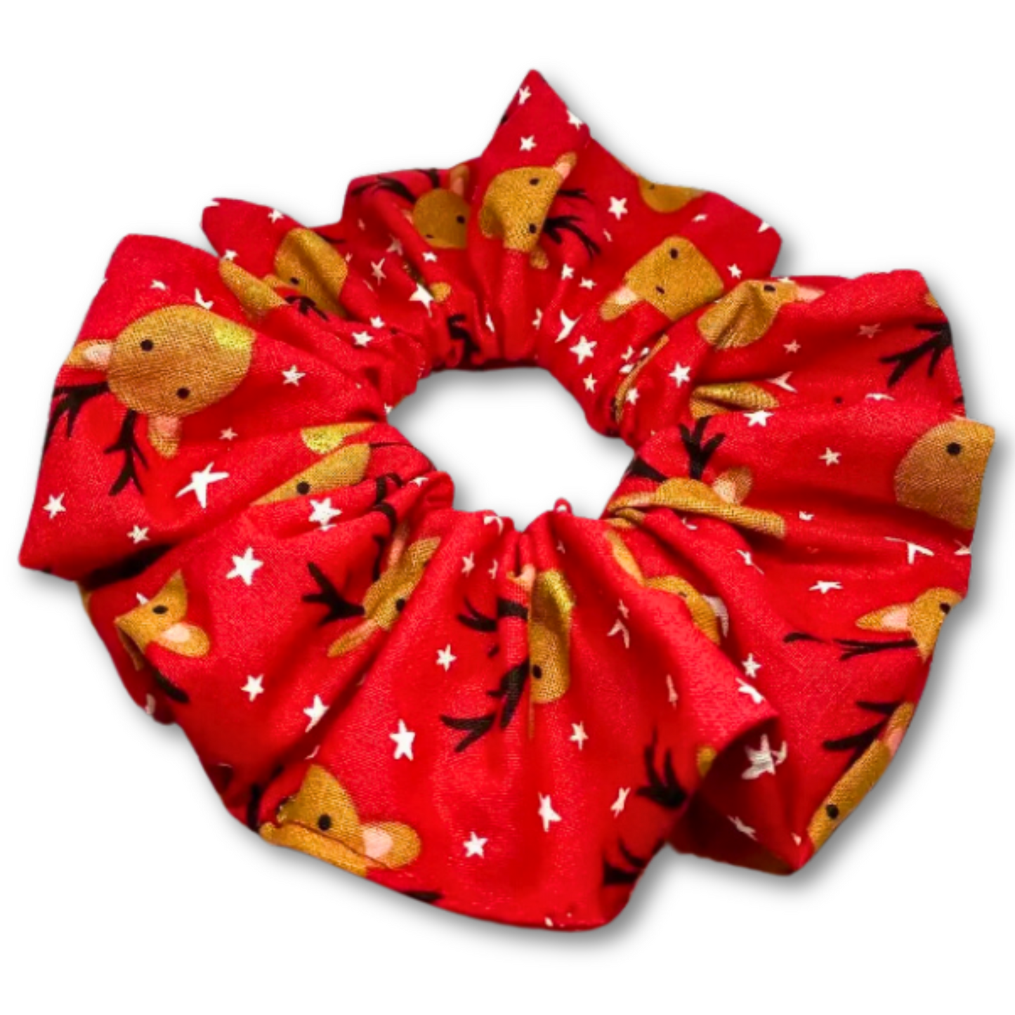 Red Reindeer Christmas Scrunchie