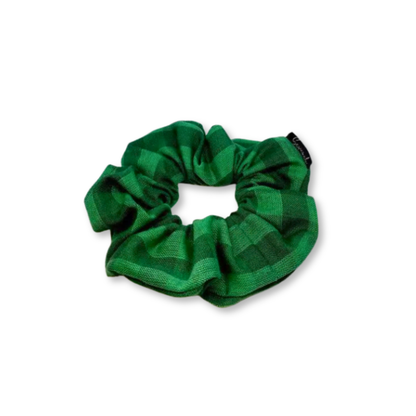Mini Green Plaid Christmas Scrunchie