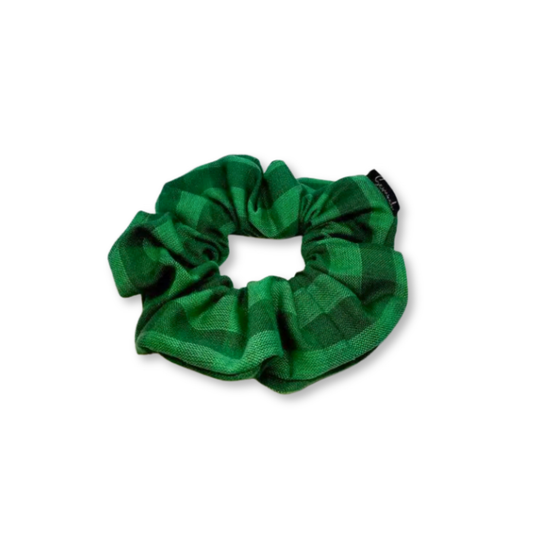 Mini Green Plaid Christmas Scrunchie
