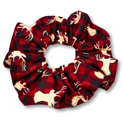 Reindeer Buffalo Christmas Scrunchie