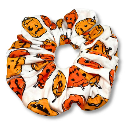 White Pumpkin Halloween Scrunchie Enchanted Scrunch