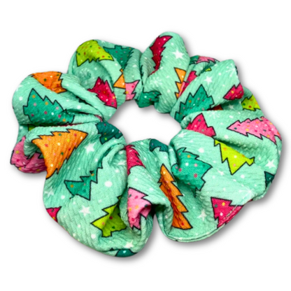 Mint Green Christmas Tree Bullet Scrunchie