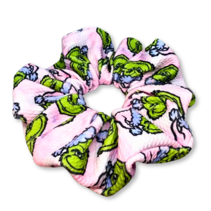 Pink Grinch Bullet Scrunchie
