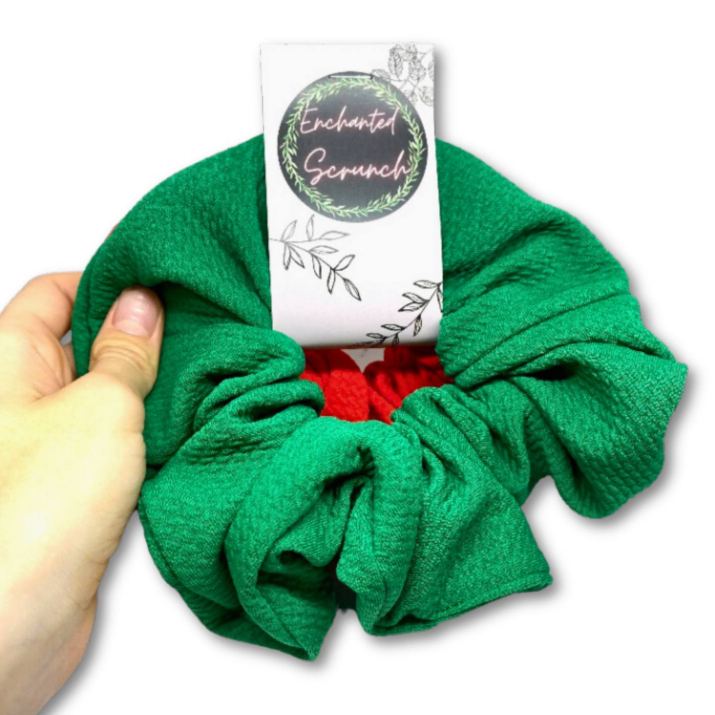 Green and Red Bullet Christmas Scrunchie Set