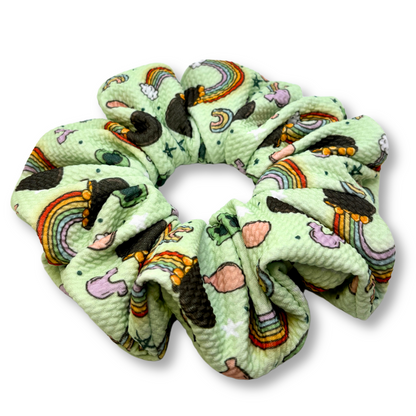 Pastel Green Lucky Charm Bullet Scrunchie