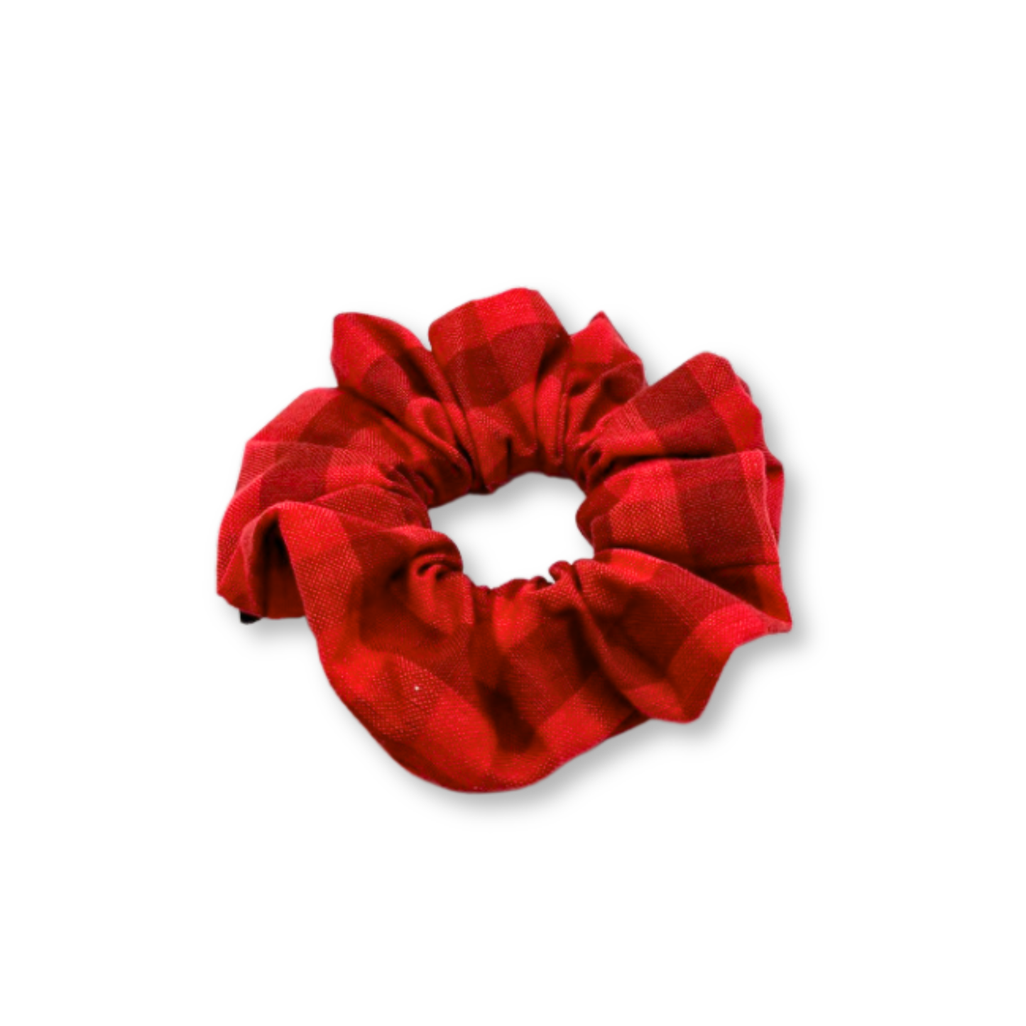 Mini Red Plaid Christmas Scrunchie