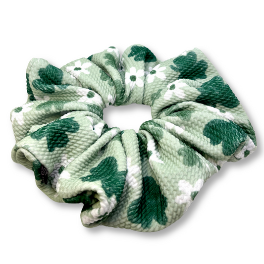 Floral Clover St Patrick's Day Bullet Scrunchie