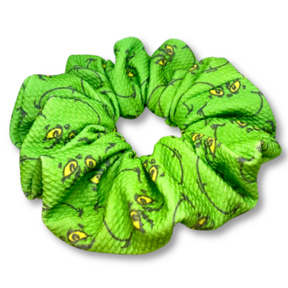 Grinch Face Christmas Bullet Scrunchie