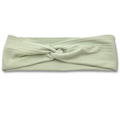 Sage Green Ribbed Twist Knot Headband