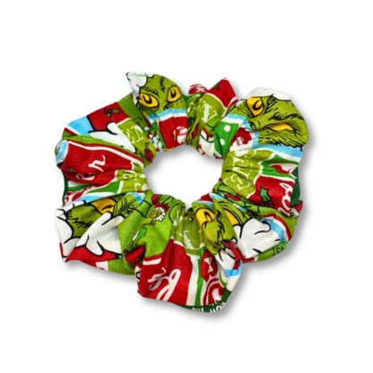 Medium Green Grinch Christmas Scrunchie