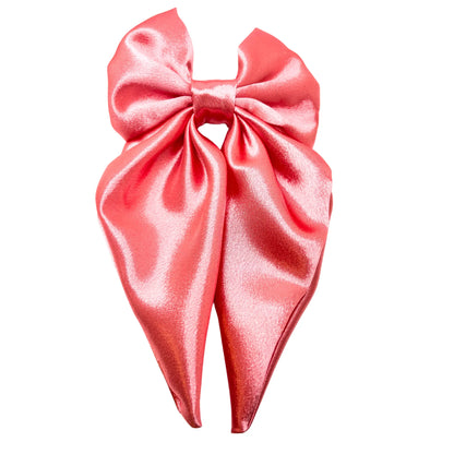 Pink Silk Long Tail Bow Enchanted Scrunch