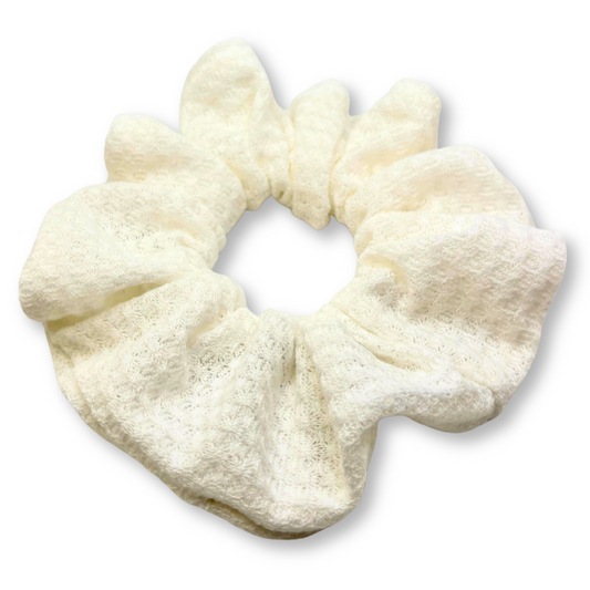 White Waffle Scrunchie