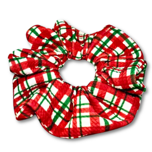 Striped Red Plaid Christmas Bullet Scrunchie Enchanted Scrunch