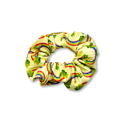 Mini Rainbow Clover St Patrick's Day Scrunchie