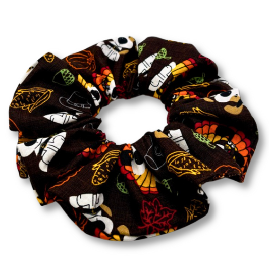 Turkey Dog Thanksgiving Scrunchie