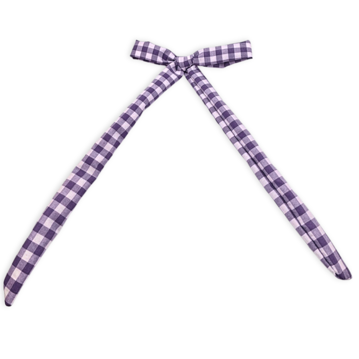 Purple Gingham Valentine's Day Long Bow