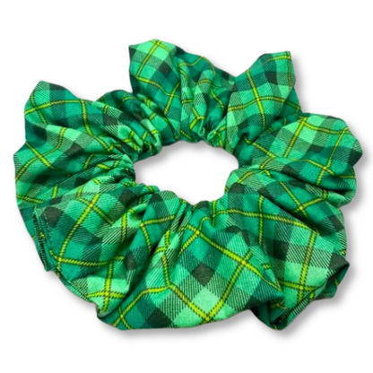 Green Plaid St Patrick's Scrunchie