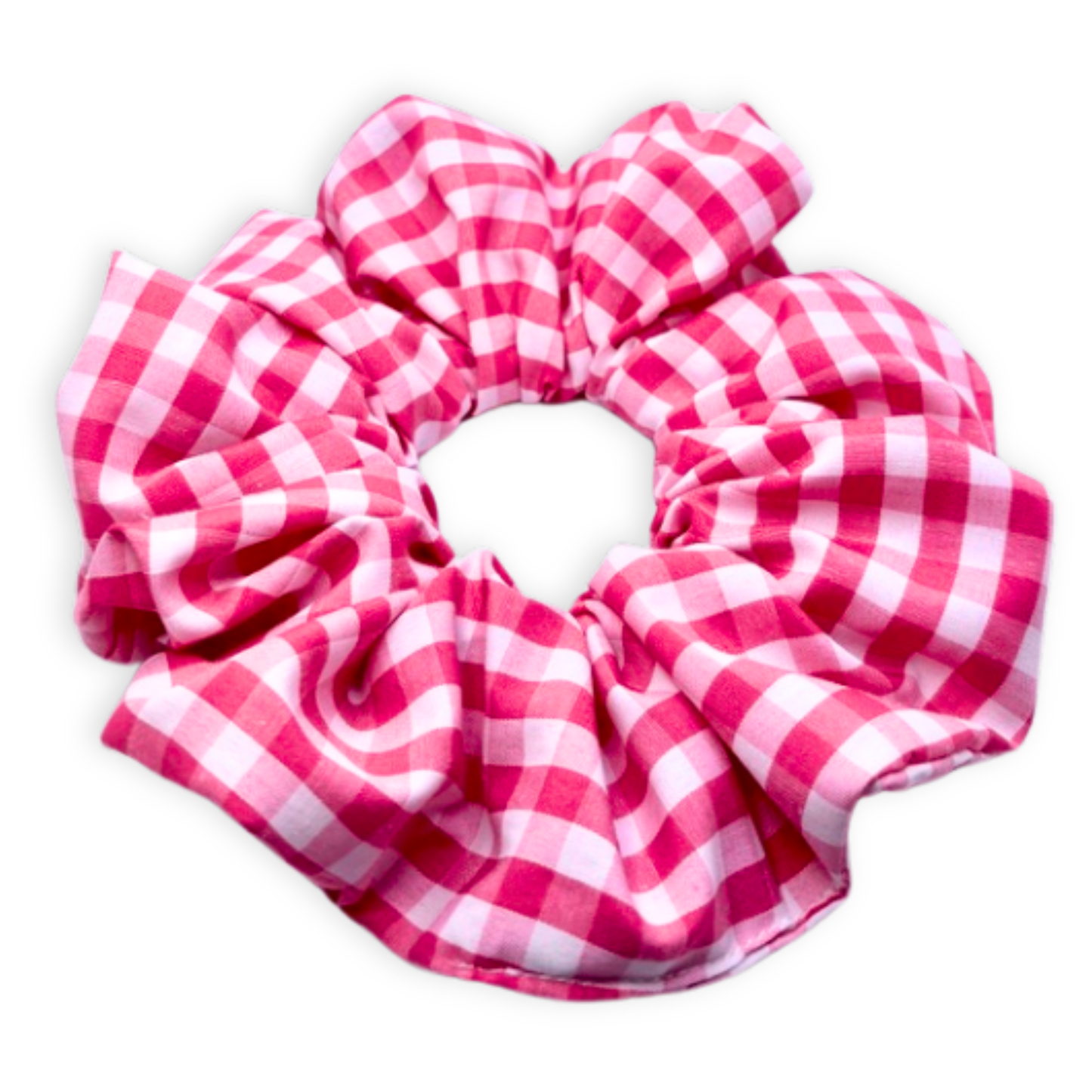 Pink Gingham Valentine's Day Scrunchie