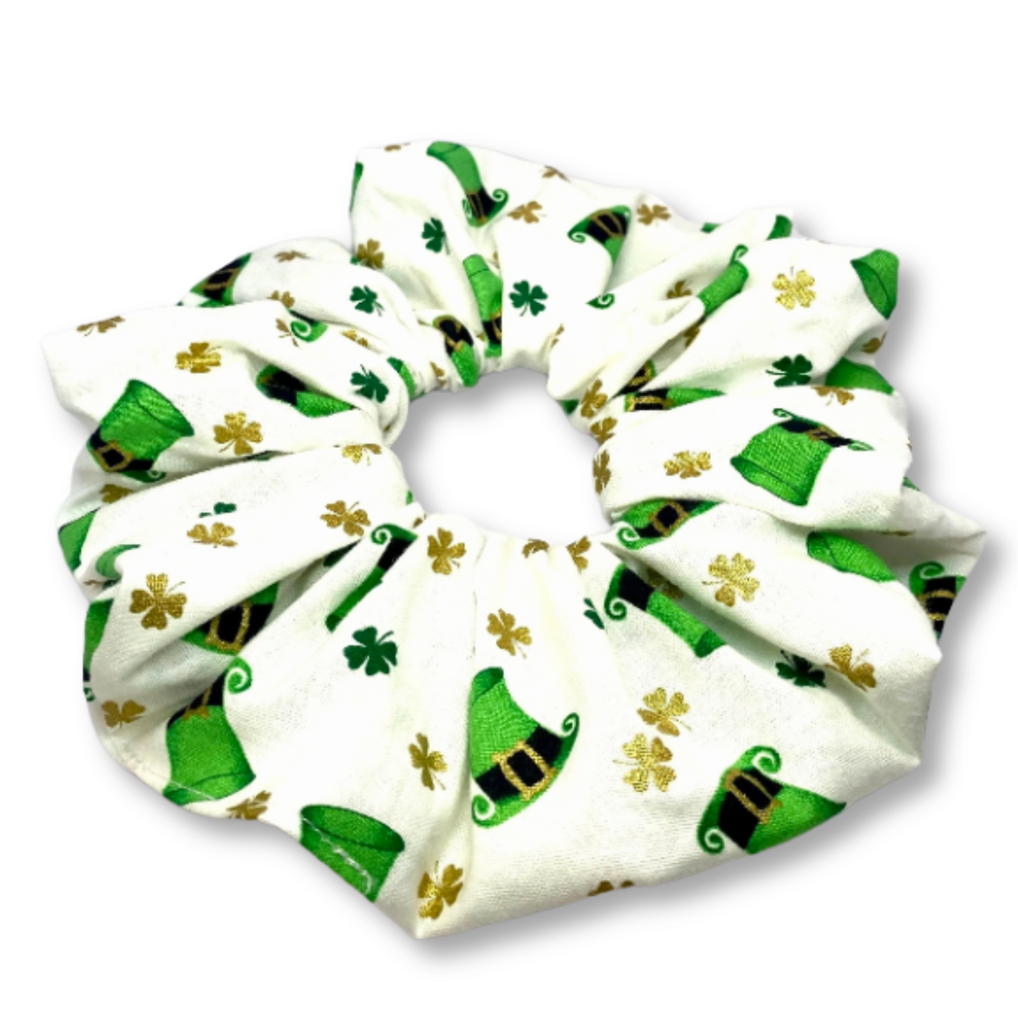 White Leprechaun Hat St Patrick's Scrunchie