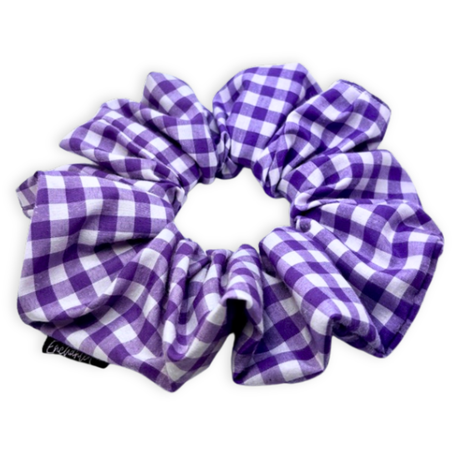 Purple Gingham Valentine's Day Scrunchie