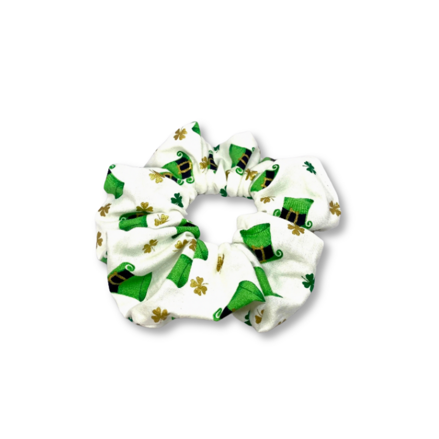 Mini White Leprechaun Hat St Patrick's Scrunchie