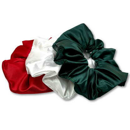 Christmas Silk Scrunchie Trio