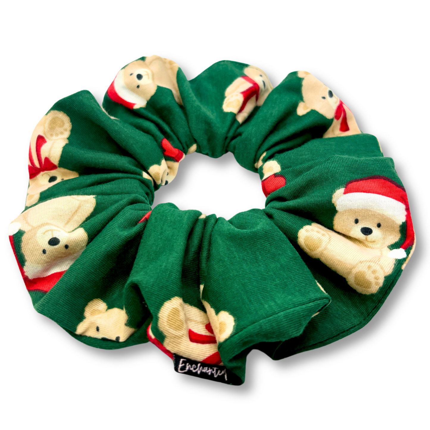 Teddy Bear Christmas Scrunchie