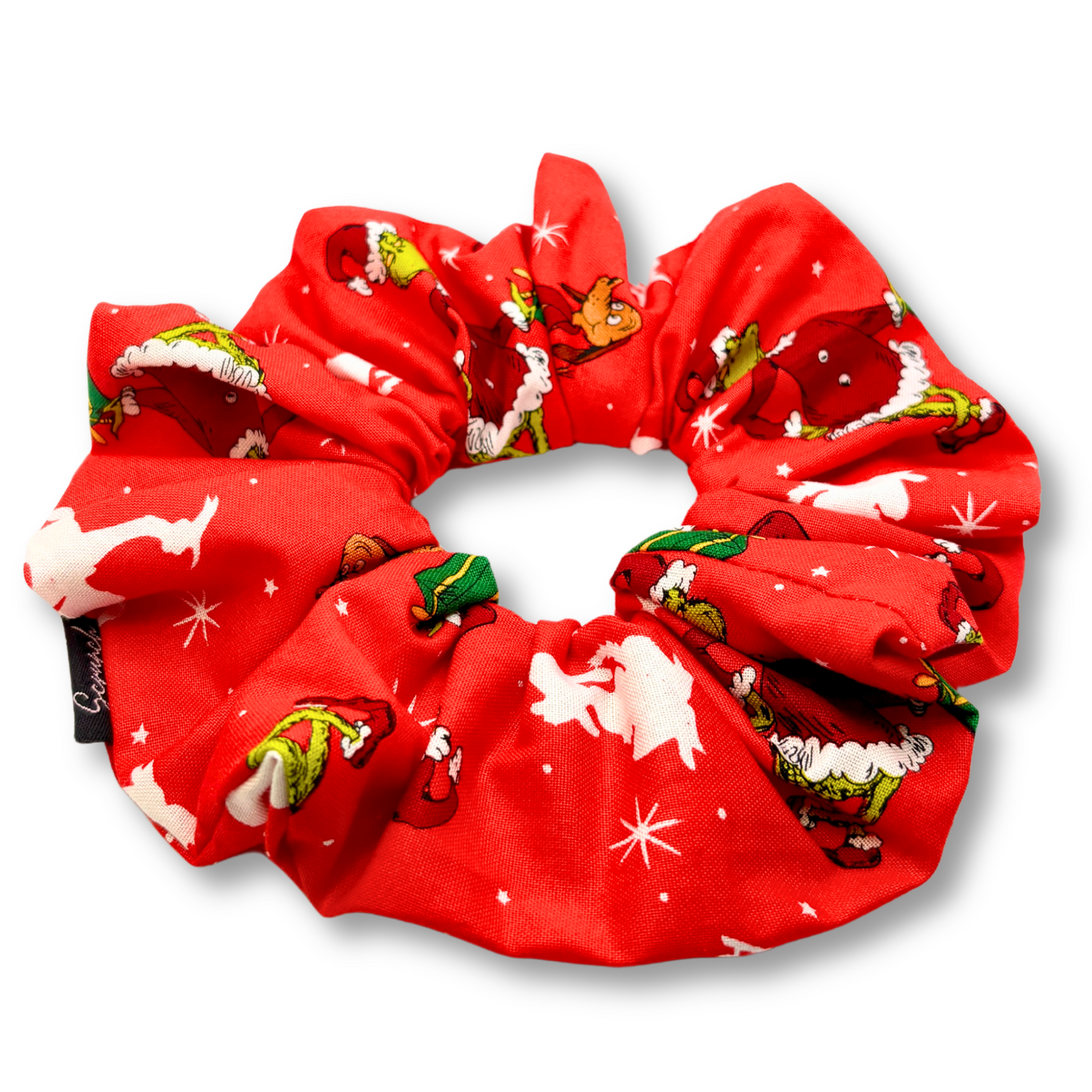 Red Grinch & Max Christmas Scrunchie