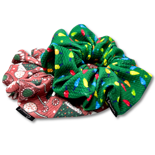 Green Lights and Coffee Christmas Scrunchie Set Enchanted Scrunch