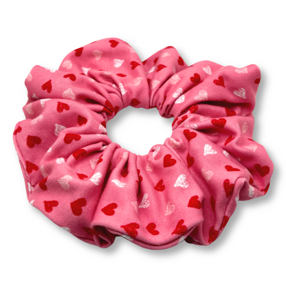 Pink Heart Valentine's Day Scrunchie