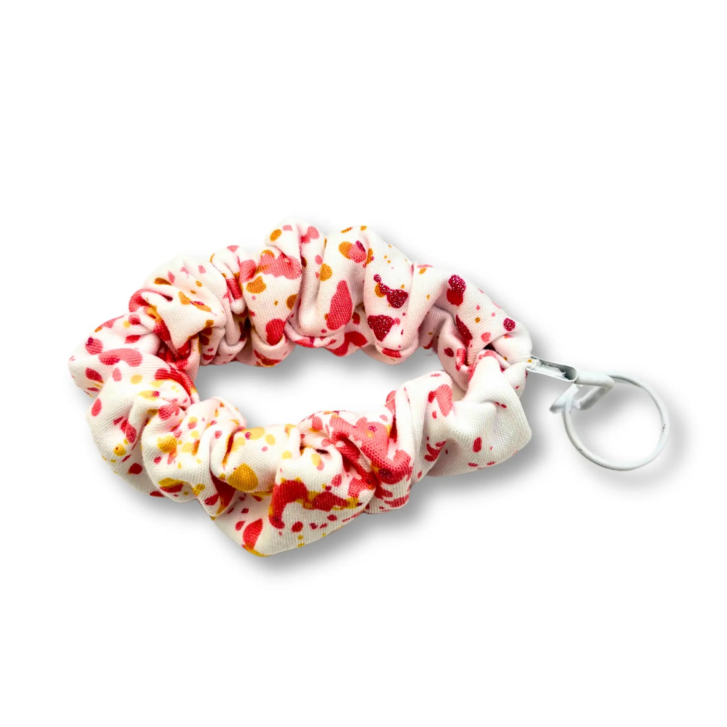 Splatter Paint White Scrunchie Wristlet Enchanted Scrunch