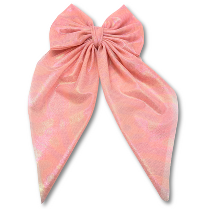 Iridescent Pink Long Tail Bow